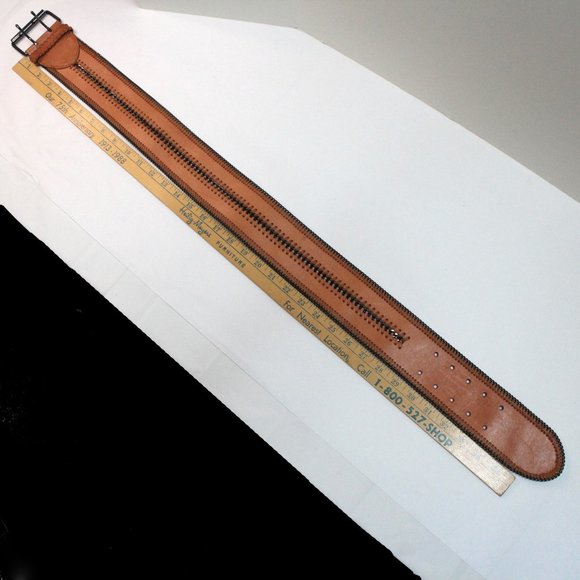 Linea Pelle Large Wide Brownish Orange Belt